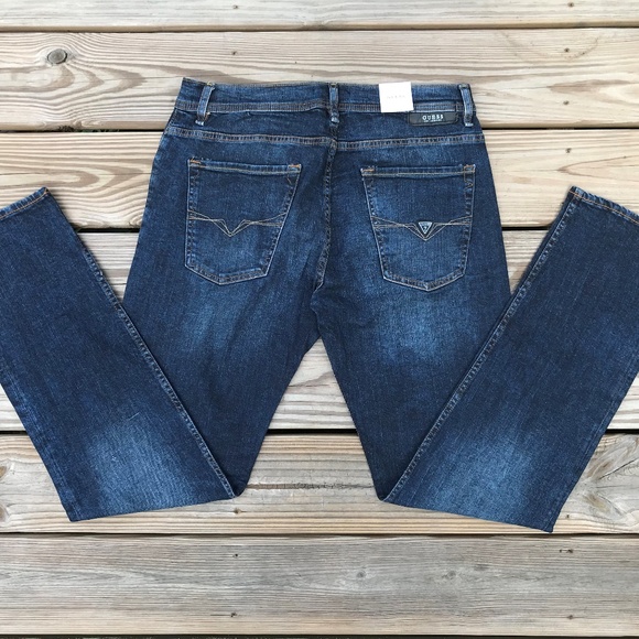 Guess Los Angeles Men Jeans Reg Straight Leg Denim - Picture 5 of 8